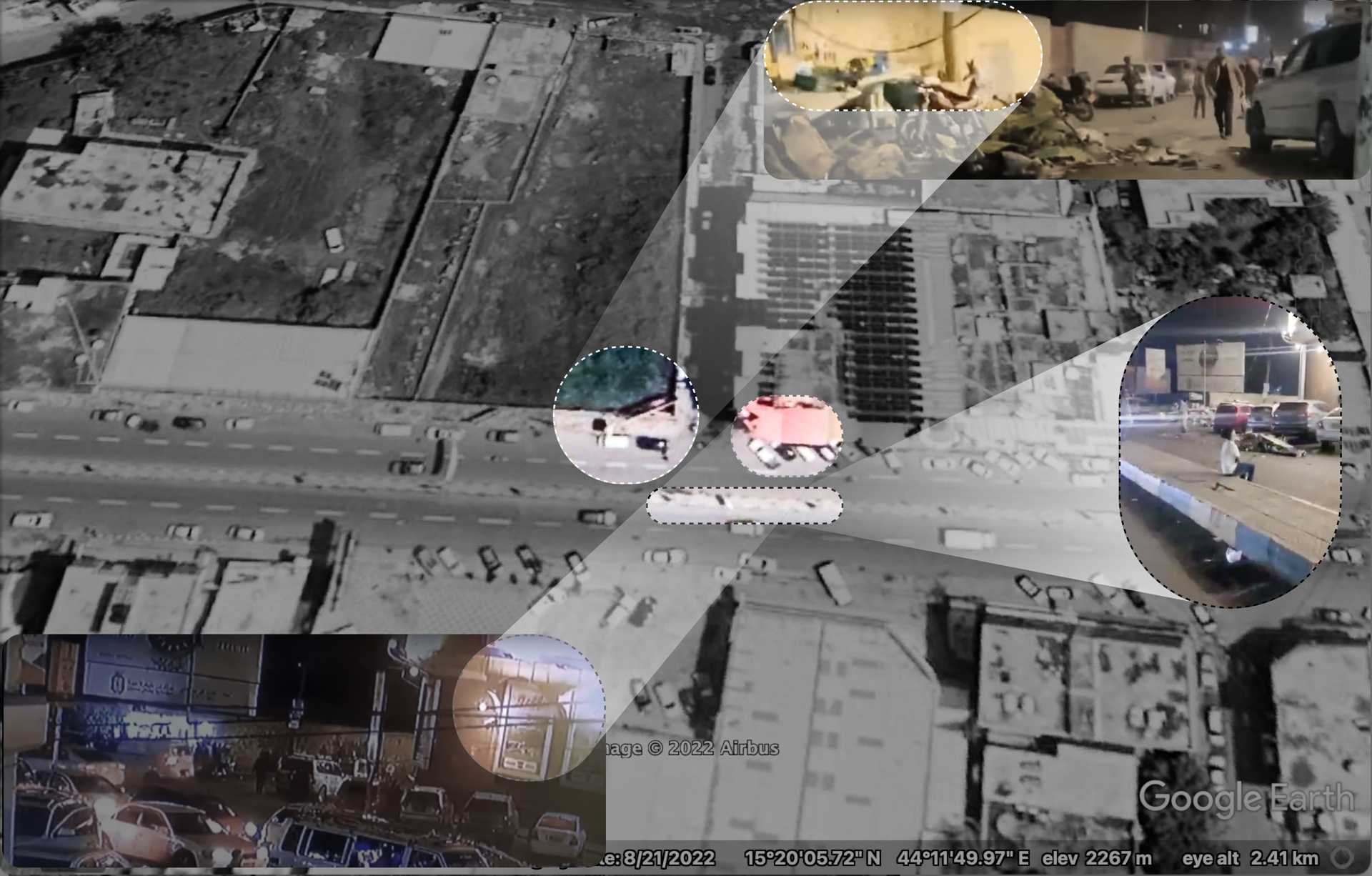 A drone fell on a crowded civilian street in Sanaa